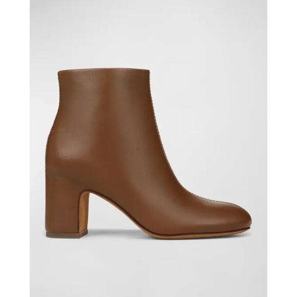 Vince Terri Brown Leather Block-Heel Booties 35.5 (US 5.5) - Picture 1 of 13